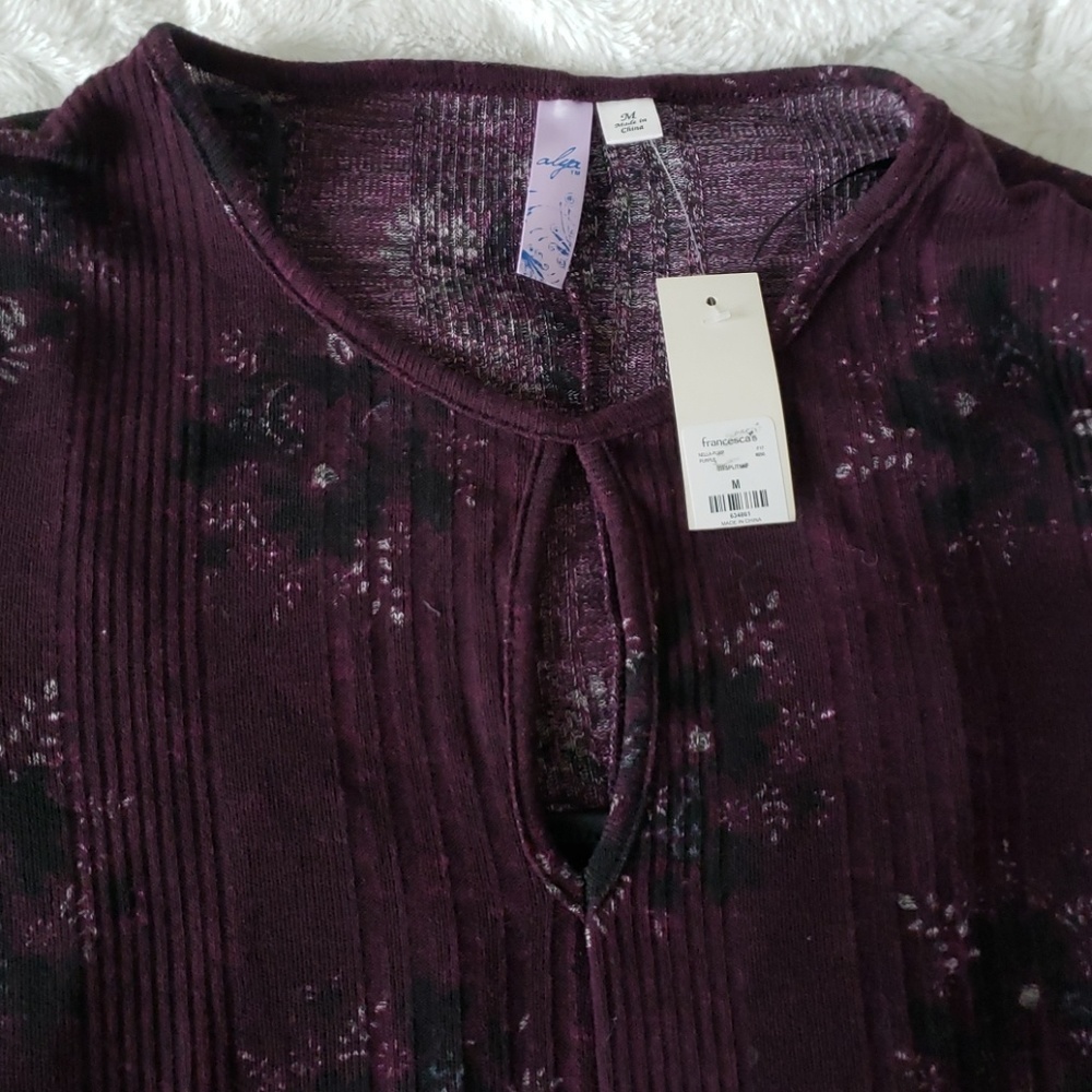 Francesca's Alya Plum Floral Dress - Picture 2 of 4